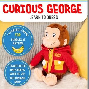 Kids Preferred Curious George 16” Learn to Dress Stuffed Animal Plush Monkey T5